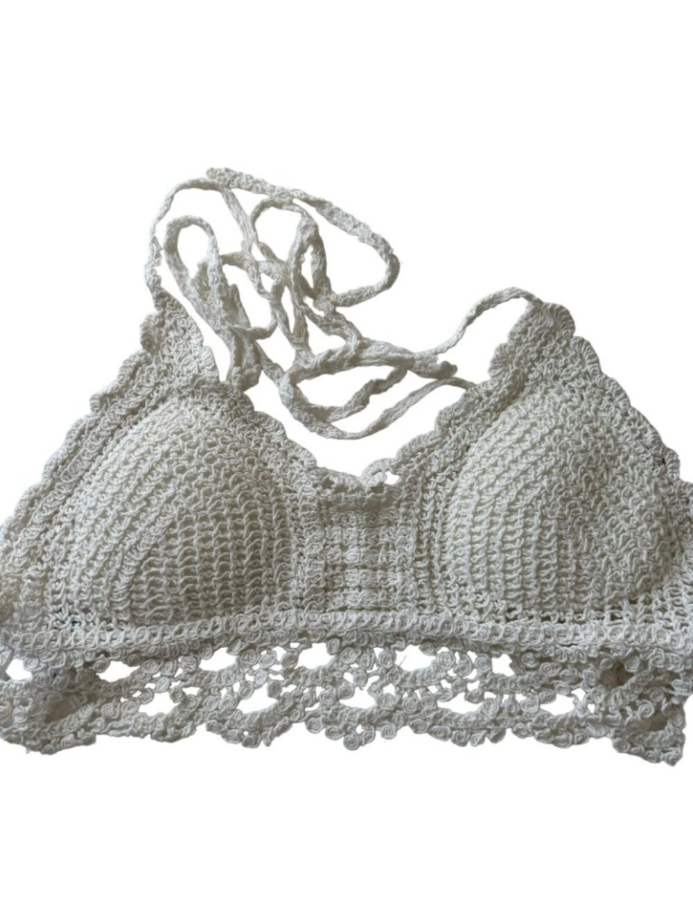 American Flirt Crocher Bra Size Medium White Women Bra. NWT - Picture 3 of 12